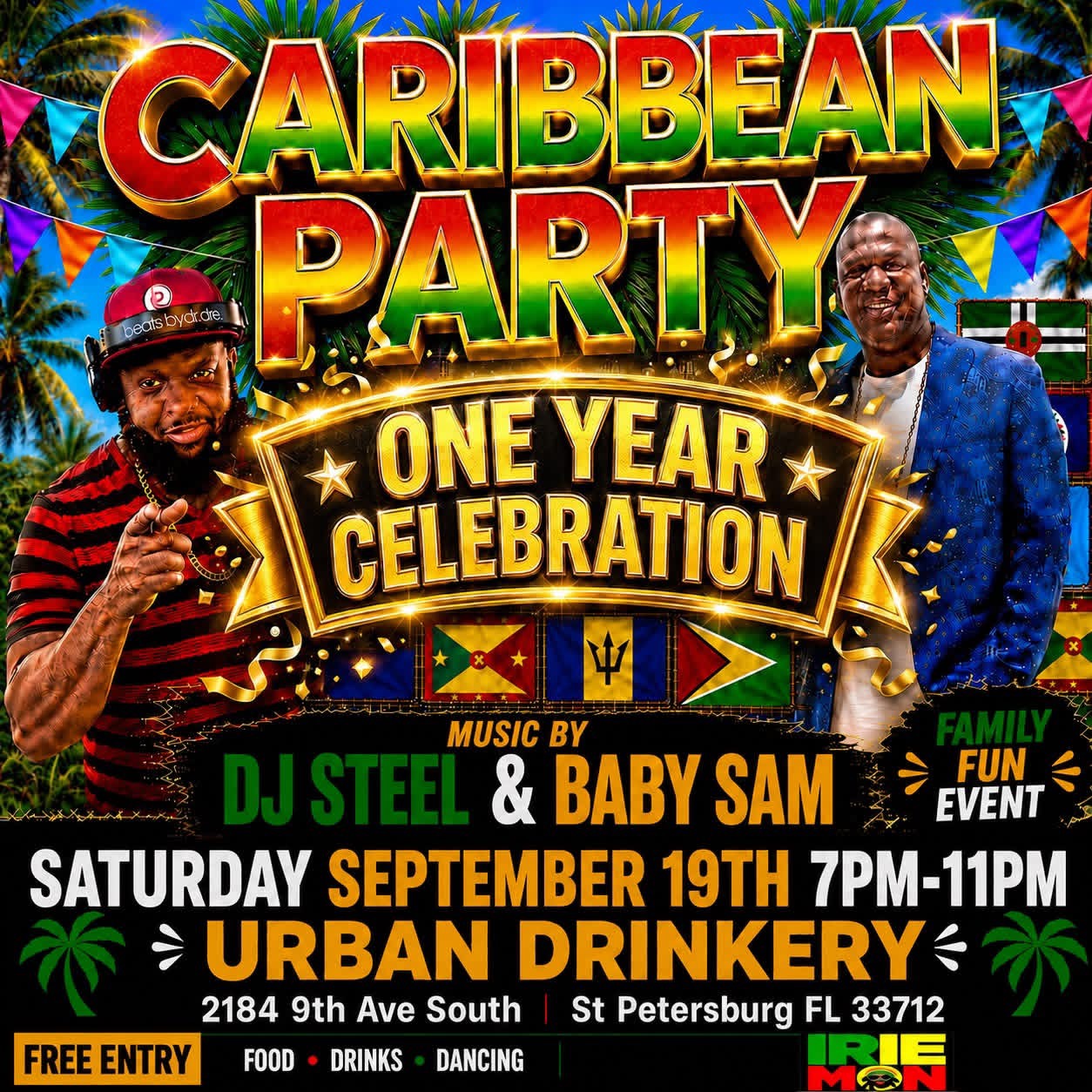 Caribbean Night at Urban Drinkery with DJ Steel and Baby Sam
