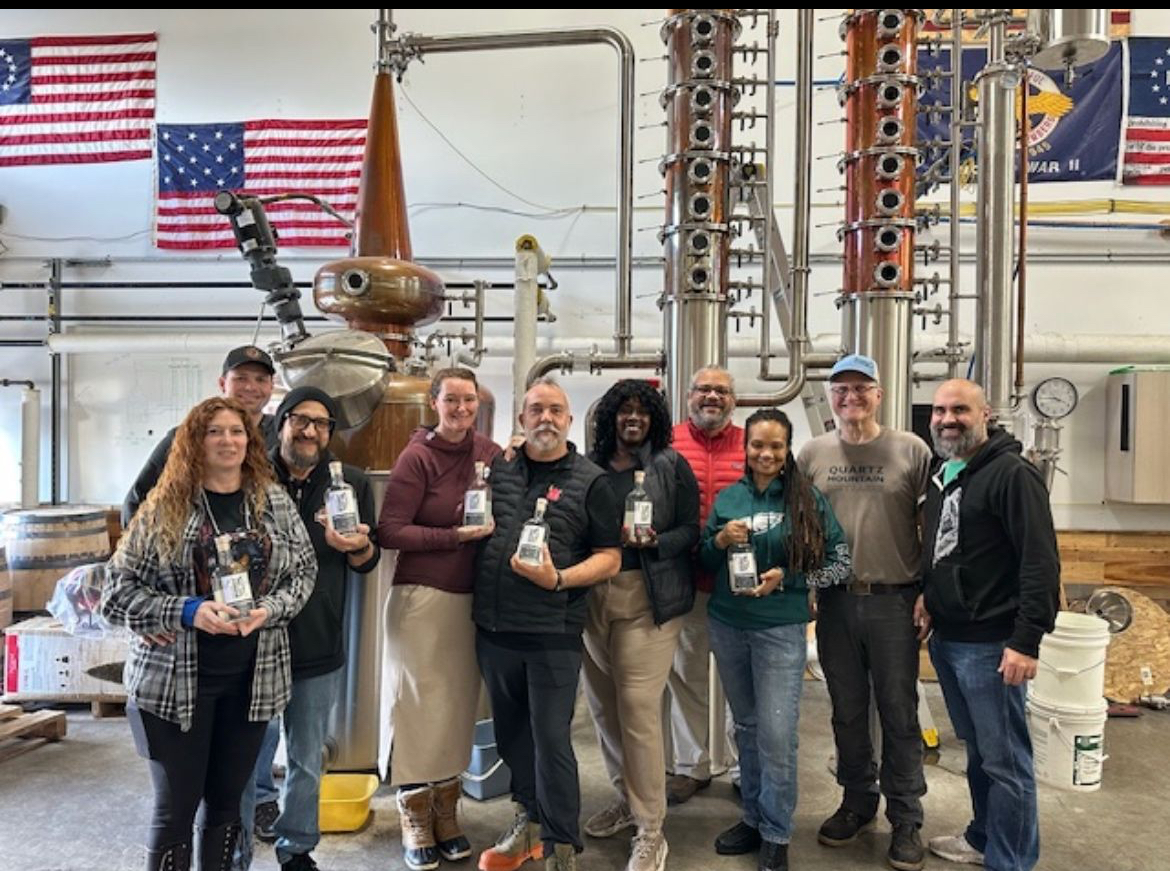 Shundra Allison at a hands-on distilling class in Vancouver, Washington